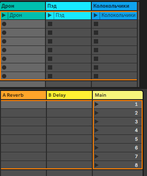 Session View сета Ambient Starter с подписями