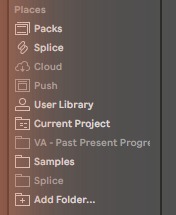 Раздел Places с пунктом Add Folder